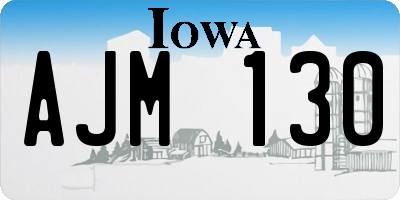 IA license plate AJM130