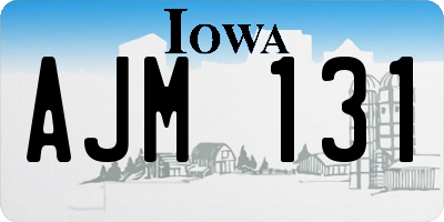 IA license plate AJM131