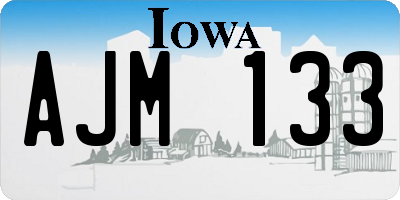 IA license plate AJM133