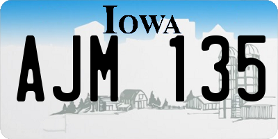 IA license plate AJM135