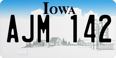 IA license plate AJM142