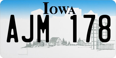 IA license plate AJM178