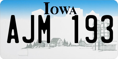 IA license plate AJM193