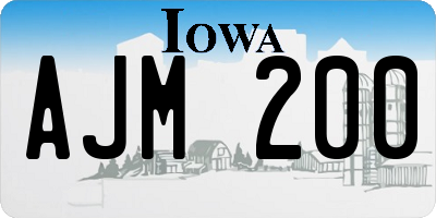 IA license plate AJM200