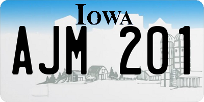 IA license plate AJM201