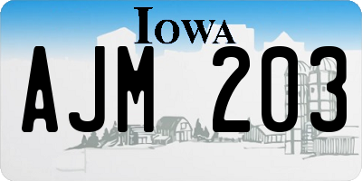 IA license plate AJM203