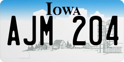 IA license plate AJM204