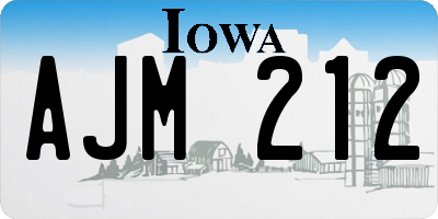 IA license plate AJM212