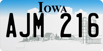 IA license plate AJM216