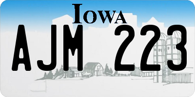 IA license plate AJM223