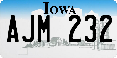 IA license plate AJM232