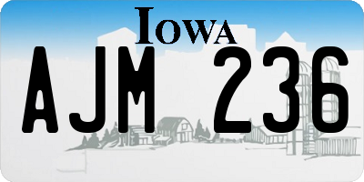 IA license plate AJM236