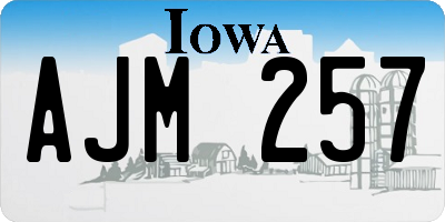 IA license plate AJM257