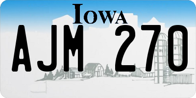 IA license plate AJM270