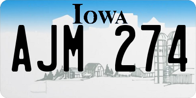 IA license plate AJM274