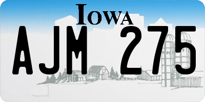 IA license plate AJM275