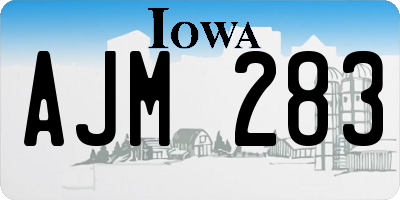 IA license plate AJM283