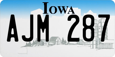 IA license plate AJM287