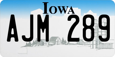 IA license plate AJM289