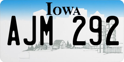 IA license plate AJM292