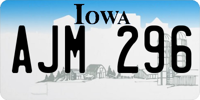 IA license plate AJM296
