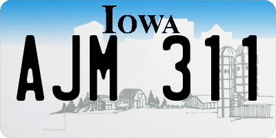 IA license plate AJM311