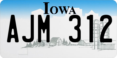 IA license plate AJM312