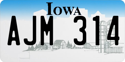 IA license plate AJM314
