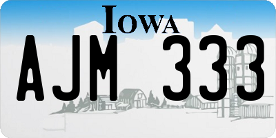 IA license plate AJM333
