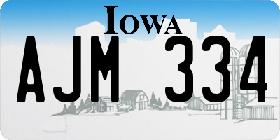 IA license plate AJM334