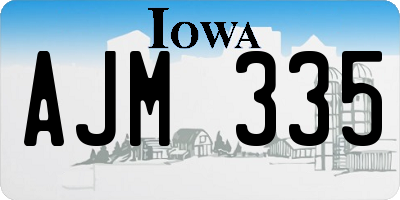 IA license plate AJM335