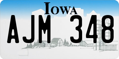 IA license plate AJM348