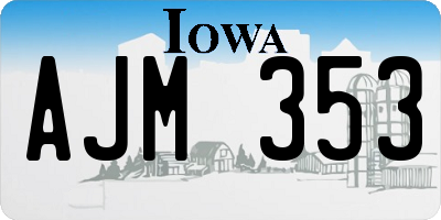 IA license plate AJM353