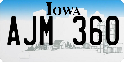 IA license plate AJM360