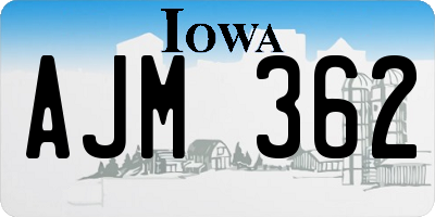 IA license plate AJM362