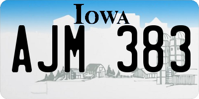 IA license plate AJM383