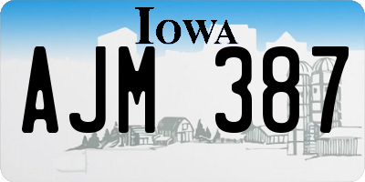 IA license plate AJM387