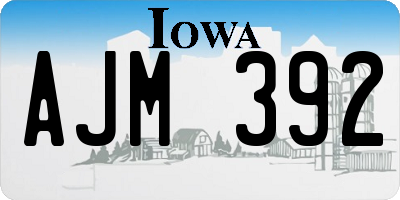 IA license plate AJM392