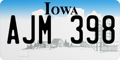 IA license plate AJM398