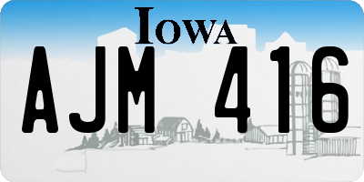 IA license plate AJM416