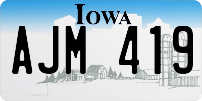 IA license plate AJM419