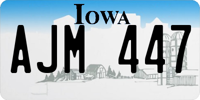 IA license plate AJM447