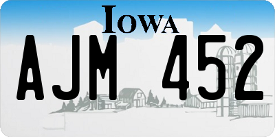 IA license plate AJM452