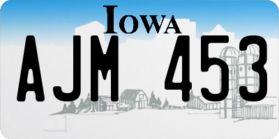 IA license plate AJM453