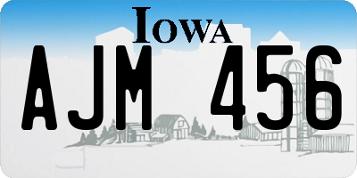 IA license plate AJM456