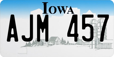 IA license plate AJM457