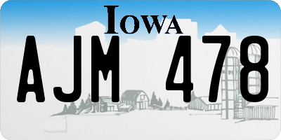 IA license plate AJM478