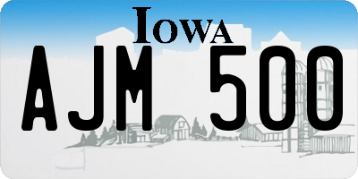 IA license plate AJM500