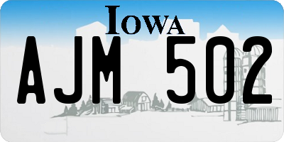 IA license plate AJM502