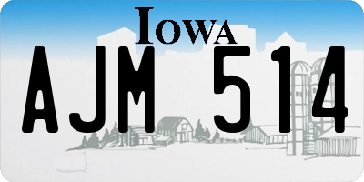 IA license plate AJM514